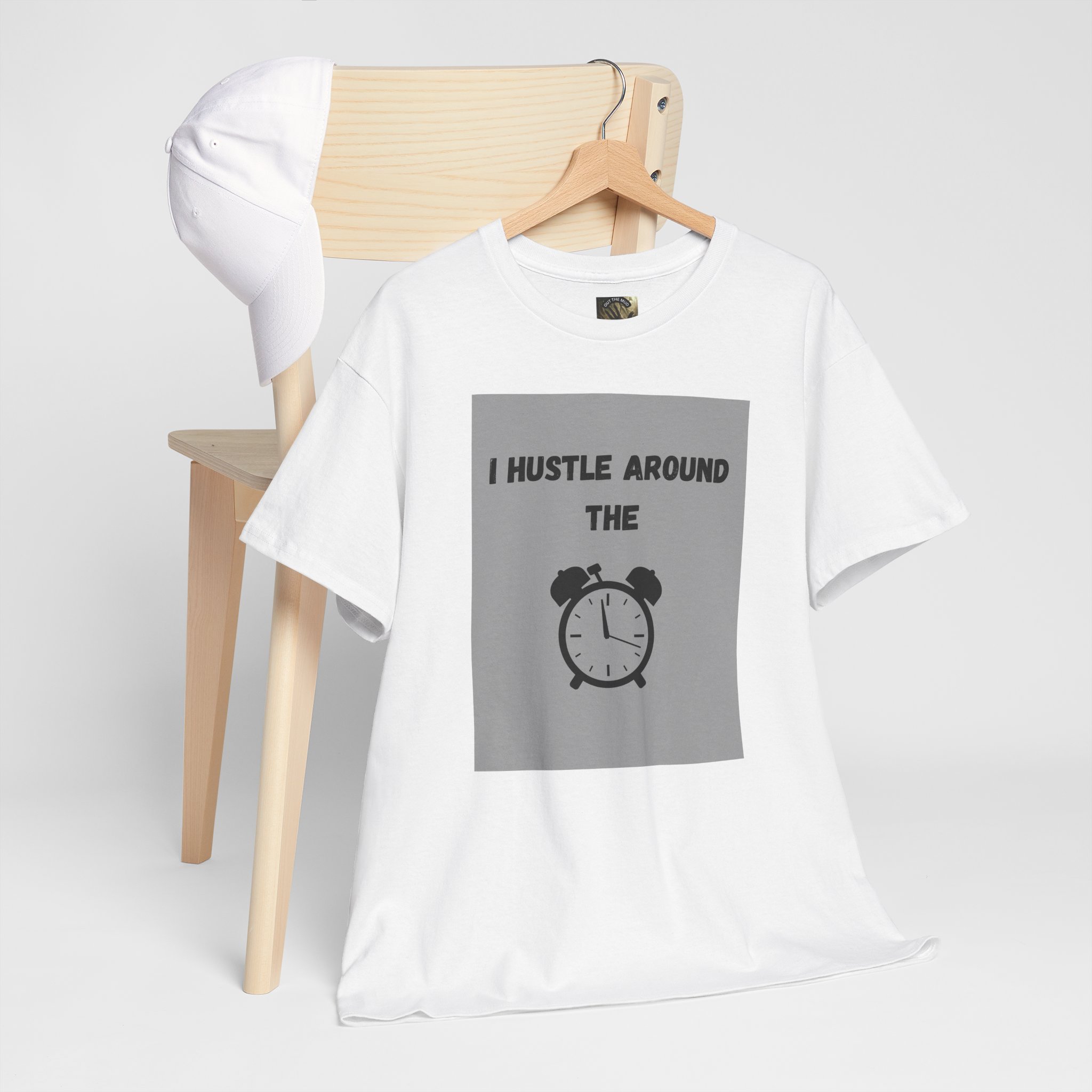 OTM Clothing- Motivational Unisex Heavy Cotton Tee - 'I Hustle Around the Clock' - Image 7