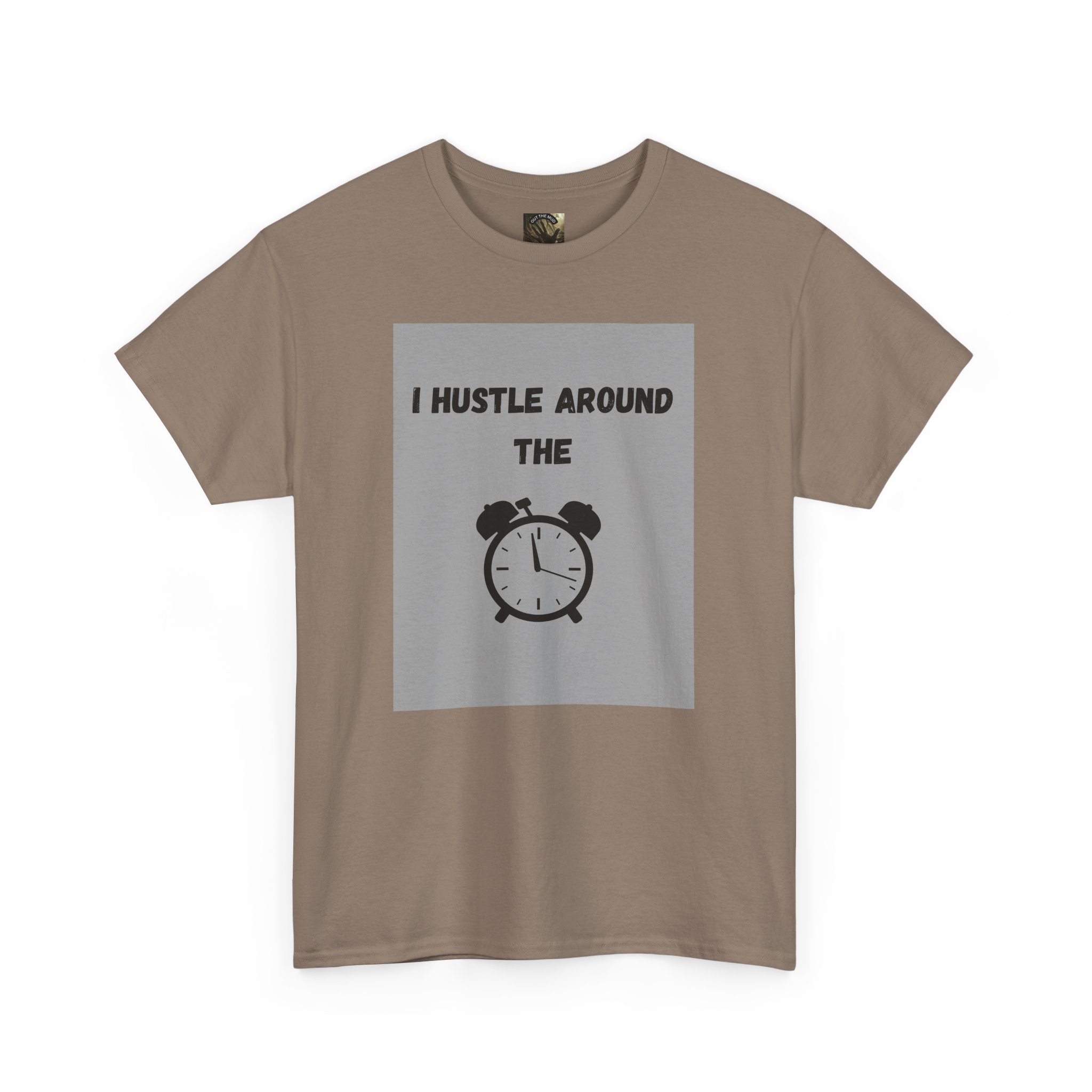 OTM Clothing- Motivational Unisex Heavy Cotton Tee - 'I Hustle Around the Clock' - Image 30
